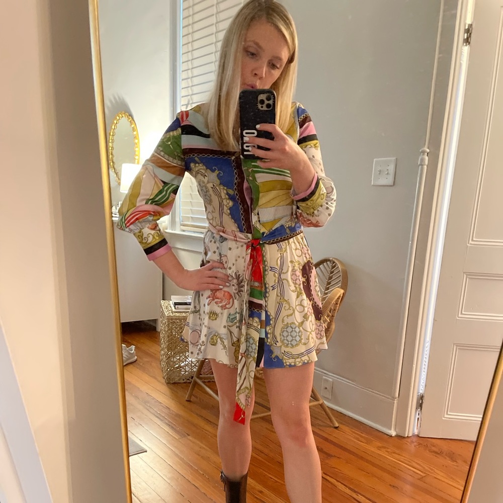 Zara printed wrap dress